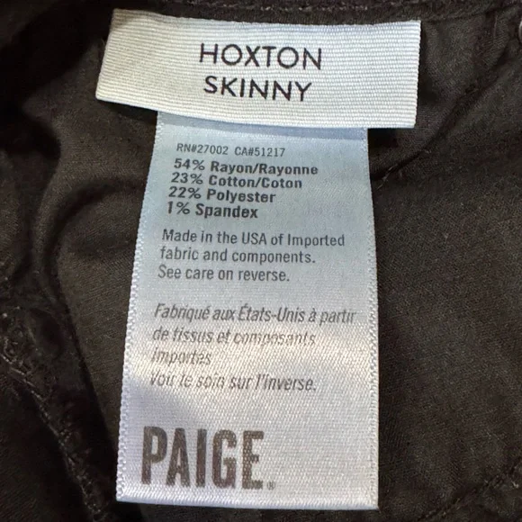 PAIGE Women's Hoxton Ankle Skinny Jeans in Black Size 32 - Picture 10 of 10